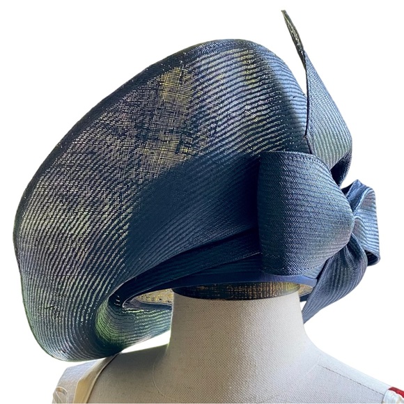 Jack McConnell New York Red Feather “One of a Kind” Navy Straw Hat - Picture 3 of 12